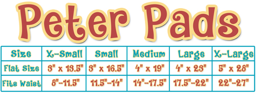 Peter Pads Size Chart