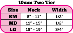 Faux Croc Two Tier Collars Size Chart