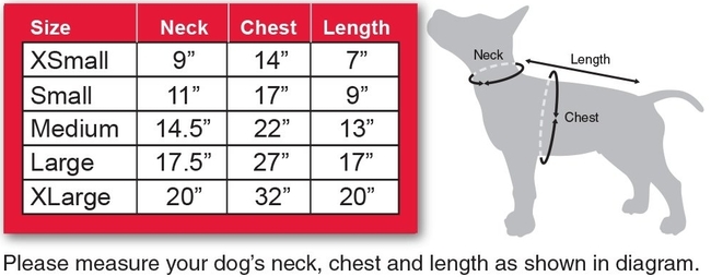 Best Pet Supply Raincoat Size Chart