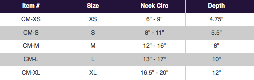 Calmer™ Recovery Collar Size Chart