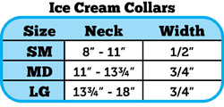 Mirage Pet Products Ice Cream Collar Size Chart