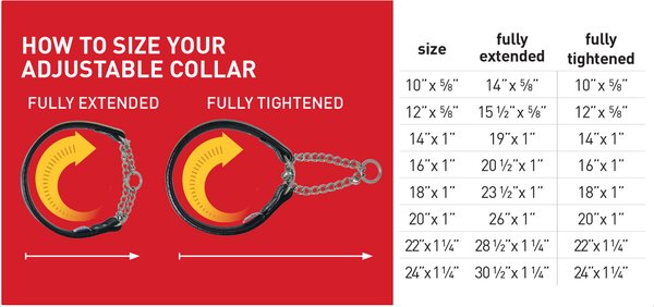 Martingale collar size chart