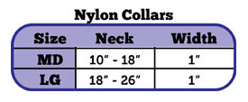 Nylon Dog Collar Size Chart
