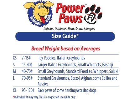 Power Paws Size Guide - Greyhound