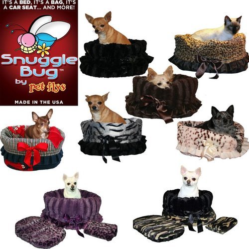 Reversible Snuggle Bugs Pet Bed, Bag, and Car Seat in One