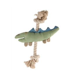 9" Bodhi Crocodile Natural Canvas Rope Toy | Organic Dog Toys | PrestigeProductsEast.com