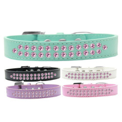 Two Row Light Pink Crystal Dog Collar | PrestigeProductsEast.com