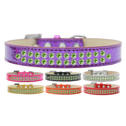 Two Row Lime Green Crystals Ice Cream Dog Collar | PrestigeProductsEast.com
