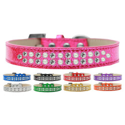Two Row Pearl and Clear Crystals Ice Cream Dog Collar | PrestigeProductsEast.com
