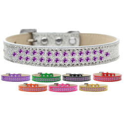 Two Row Purple Crystals Ice Cream Dog Collar | PrestigeProductsEast.com