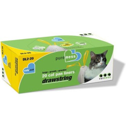 Pureness Drawstring Cat Pan Liners, Large, 20 count