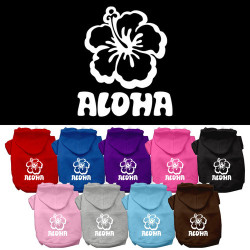 Aloha Flower Screen Print Pet Hoodies | PrestigeProductsEast.com
