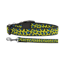 Blue and Yellow Leopard Nylon Ribbon Collars | PrestigeProductsEast.com