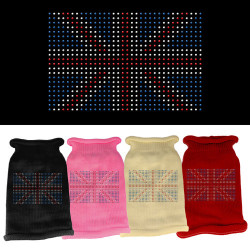 British Flag Rhinestone Knit Pet Sweater | PrestigeProductsEast.com