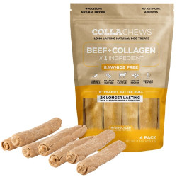 CollaChews 6" Peanut Butter & Collagen Rolls - 4 Pack Bag | PrestigeProductsEast.com
