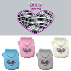 Zebra Heart Rhinestone Hoodies | PrestigeProductsEast.com