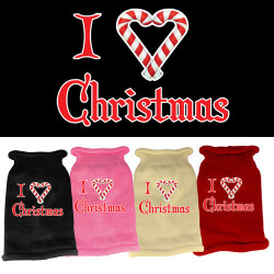I Heart Christmas Screen Print Knit Pet Sweater | PrestigeProductsEast.com