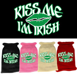 Kiss Me Im Irish Screen Print Knit Pet Sweater | PrestigeProductsEast.com