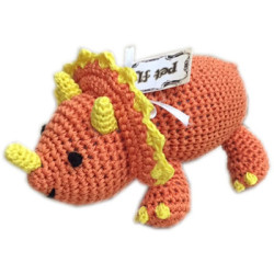 Knit Knacks Bop the Triceratops Organic Cotton Small Dog Toy | PrestigeProductsEast.com