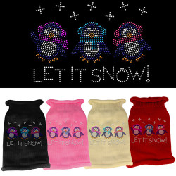 Let It Snow Penguins Rhinestone Knit Pet Sweater | PrestigeProductsEast.com