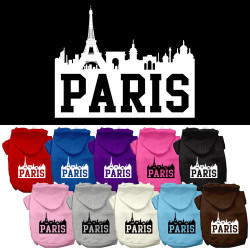 Paris Skyline Screen Print Pet Hoodie | PrestigeProductsEast.com