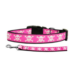 Pink Skulls Nylon Ribbon Collars | PrestigeProductsEast.com