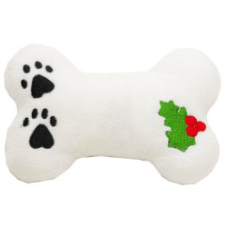 Christmas Dog Toy with Squeaker Holly Bone | PrestigeProductsEast.com