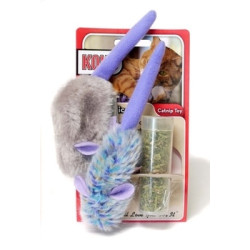 Kong® Refillable Catnip Toy - Purple Mouse & Frosty Grey Mouse  | PrestigeProductsEast.com