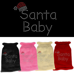 Santa Baby Rhinestone Knit Pet Sweater | PrestigeProductsEast.com