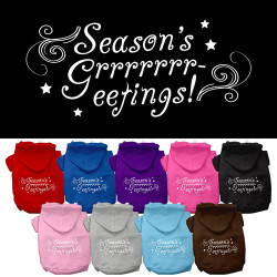 Seasons Greetings Screen Print Pet Hoodie | PrestigeProductsEast.com