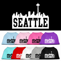 Seattle Skyline Screen Print Pet Shirt | PrestigeProductsEast.com