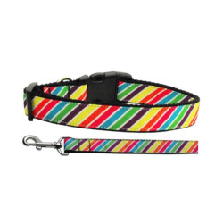 Striped Rainbow Nylon Ribbon Collars | PrestigeProductsEast.com