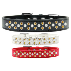 Sprinkles Dog Collar Pearl and Yellow Crystals | PrestigeProductsEast.com