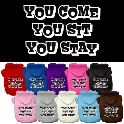 You Come, You Sit, You Stay Screen Print Pet Hoodie | PrestigeProductsEast.com