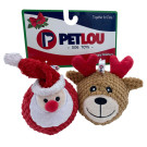 Christmas EZ Squeaky Ball Twin pack - Santa and Reindeer - 4 inch | PrestigeProductsEast.com