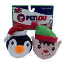 Christmas EZ Squeaky Ball Twin pack - Penguin & Elf - 4 inch | PrestigeProductsEast.com