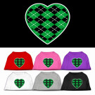 Argyle Heart Green Screen Print Pet Shirt | PrestigeProductsEast.com