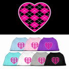 Argyle Heart Pink Screen Print Pet Shirt | PrestigeProductsEast.com