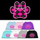 Argyle Paw Pink Screen Print Pet Shirt | PrestigeProductsEast.com