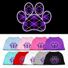 Argyle Paw Purple Screen Print Pet Shirt | PrestigeProductsEast.com
