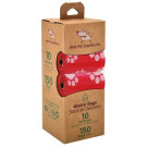 Biodegradable Poop Bags - Red w/White Paws | PrestigeProductsEast.com
