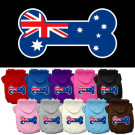 Bone Shaped Australian Flag Screen Print Pet Hoodies | PrestigeProductsEast.com