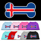 Bone Shaped Iceland Flag Screen Print Pet Shirt | PrestigeProductsEast.com