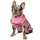 Pink Multi Colored Wool Dog Sweater