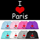 I Love Paris Screen Print Pet Shirt | PrestigeProductsEast.com