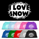 I Love Snow Screen Print Pet Shirt | PrestigeProductsEast.com