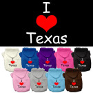 I Love Texas Screen Print Pet Hoodie | PrestigeProductsEast.com