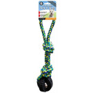 Jingle X-Tire Ball with Knotted Rope, Tug 'n Toss Dog Toy | PrestigeProductsEast.com