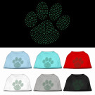 Green Paw Rhinestone Pet Shirt | PrestigeProductsEast.com