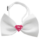 Pink Super Man Chipper Pet Bow Tie | PrestigeProductsEast.com